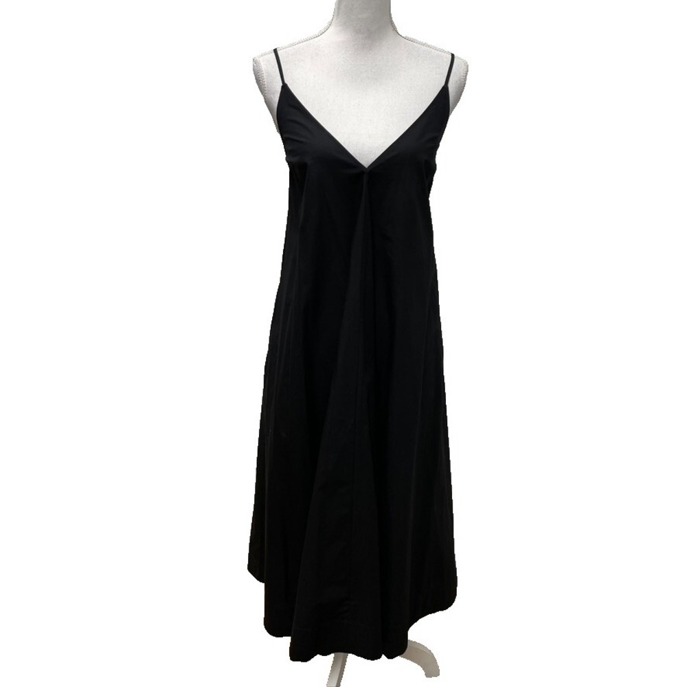 Babaton Aritzia Cotton Dress Womens XS Black Maxi Flowy LBD Summer Wedding Party